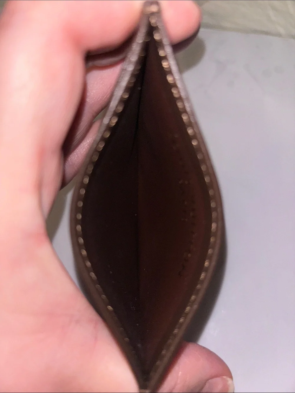 New !!!  Brown & Gold Monogram Slim Card Holder